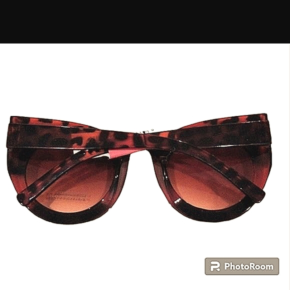 ROUND Cat Eye Leopard Print Frames Oversized Brown Sunglasses - Picture 13 of 16